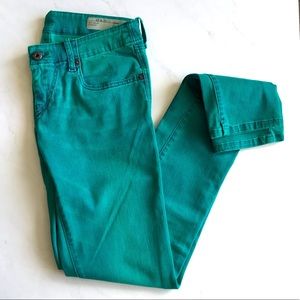 DIESEL “Grupee” fit teal/green jeans. Size 27.